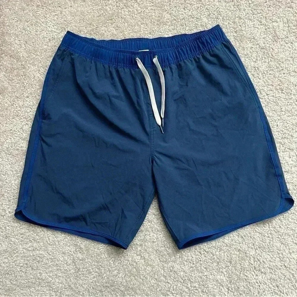 Fair Harbor The Anchor Men’s Size Large 8” Swim Shorts Trunks Dark Denim Anchor - Picture 2 of 15
